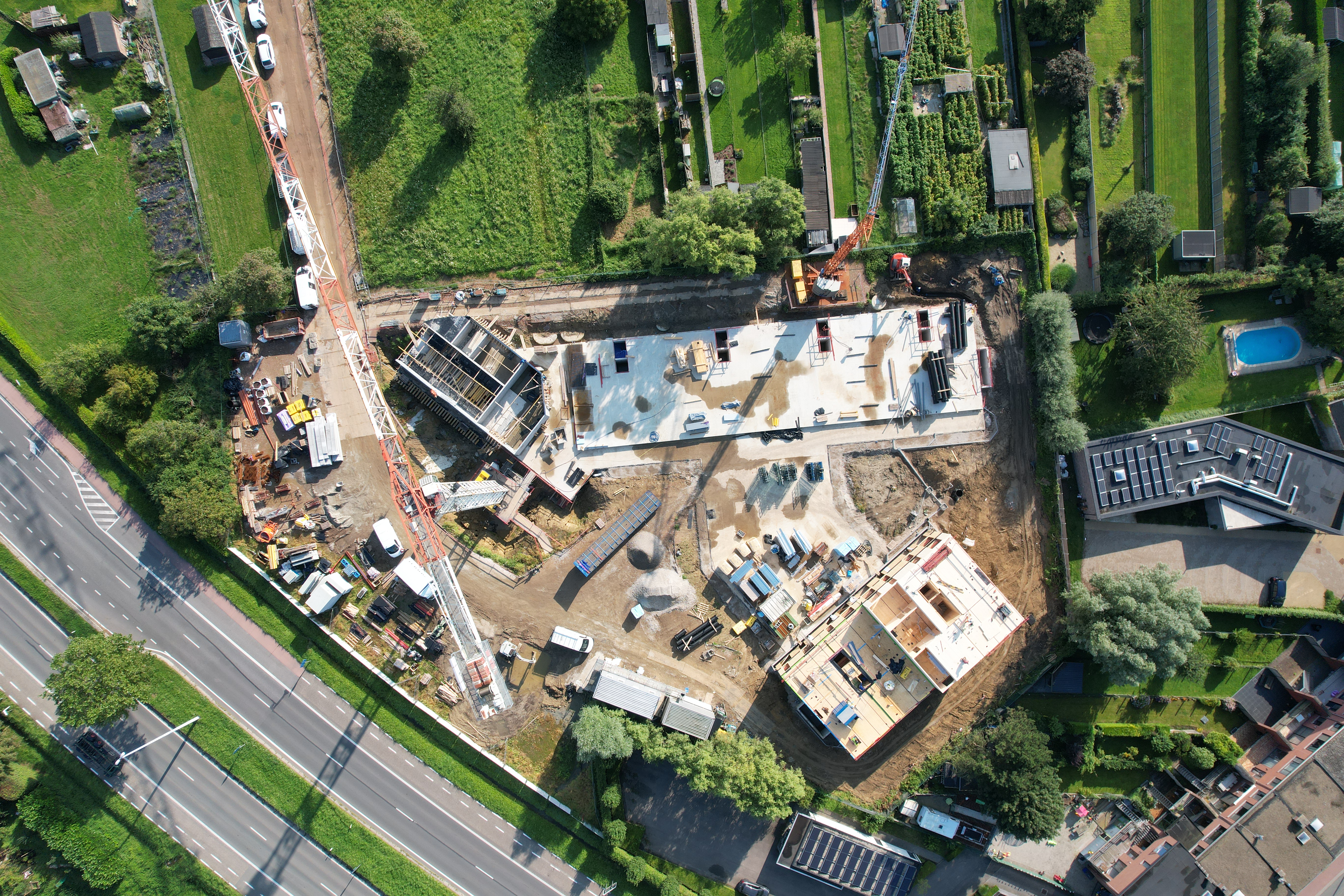 Luchtbeeld van de werf van O3SHIFT Lier